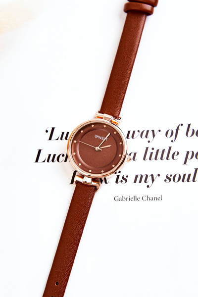 Damski Analogowy Zegarek Ernest Brązowy