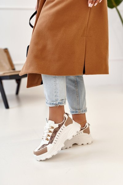 Damskie Sneakersy Na Masywnej Podeszwie Białe Daydreamer