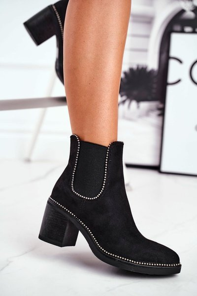 Botki Damskie Na Obcasie Czarne Let Me