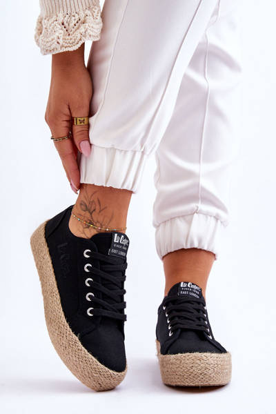 Modne Trampki Z Plecionką Lee Cooper LCW-23-31-1797L Czarne
