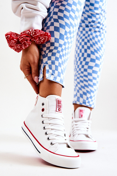 Wysokie Skórzane Trampki Big Star JJ274132 Białe