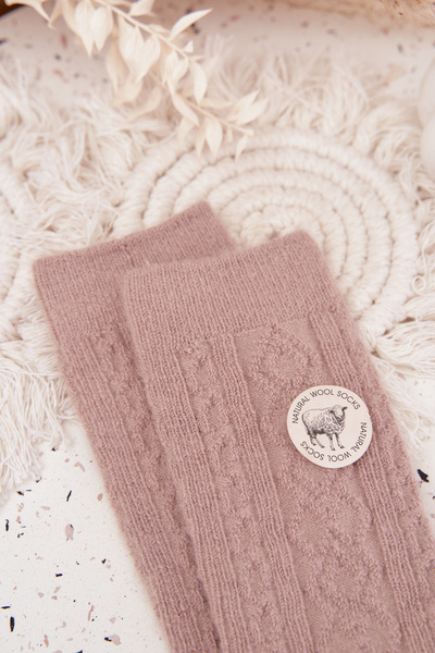 Skarpetki Damskie Wełniane Beżowe