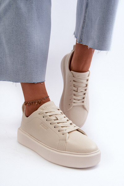 Lekkie Sneakersy Damskie Big Star NN274321 Memory Foam System Beżowe