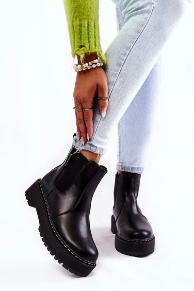 Ocieplane Wsuwane Botki Big Star II274101 Czarne