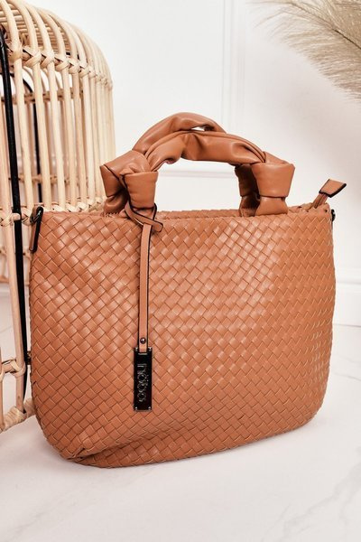 Damska Pleciona Torebka Shopper NOBO NBAG-K1320 Brązowa