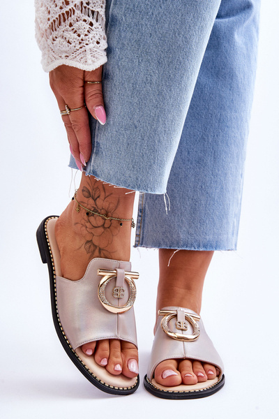 Klapki Skórzane Comfort Shoes S.Barski KV-2775-32 Nude