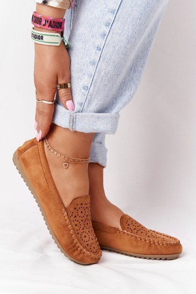 Damskie Zamszowe Mokasyny Camel Molly