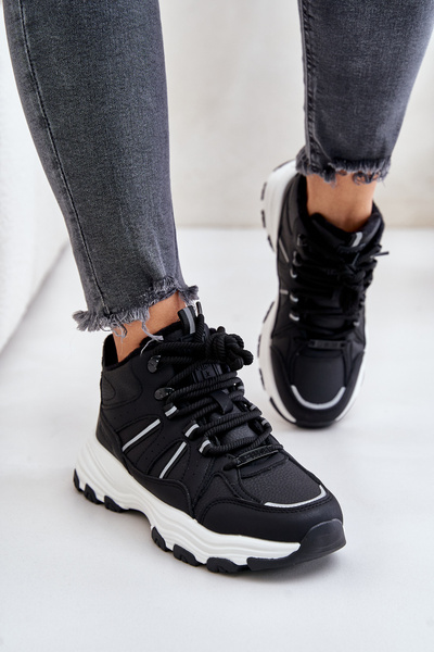 Ocieplane Sneakersy Damskie Big Star OO274A160 Czarne