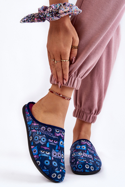 Domowe Klapki Papcie W Koty Inblu GF-12-004 Granatowe