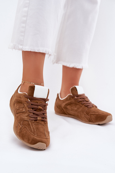 Buty Sportowe Damskie Z Eko Zamszu Camel Dorella