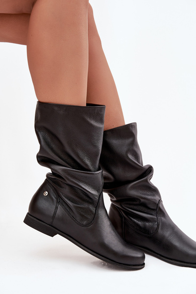 Damskie Skórzane Kozaki Maciejka 05057-20 Czarne