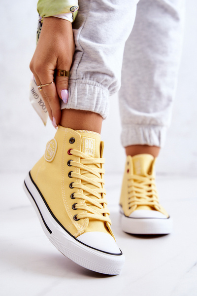 Damskie Wysokie Trampki Big Star JJ274207 Żółte