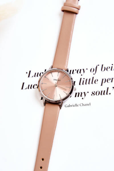 Damski Zegarek Analogowy Bez Niklu Ernest Beżowy