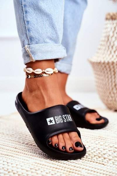 Klapki Damskie Big Star Powietrzne Czarne GG274A025