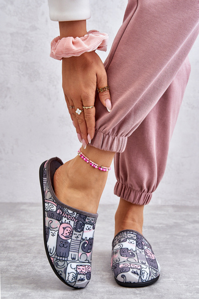 Papcie Klapki Befado Kotki 155D208 Szare