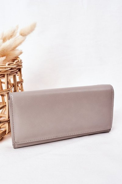Duży Portfel Damski Na Magnes Szary