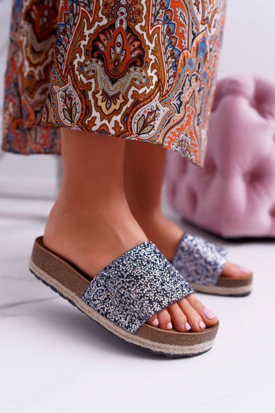 Klapki Damskie Eleganckie Gruba Podeszwa Jersey