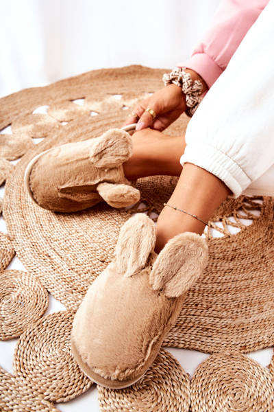 Papcie Futrzane Z Uszami Beżowe Thorpe