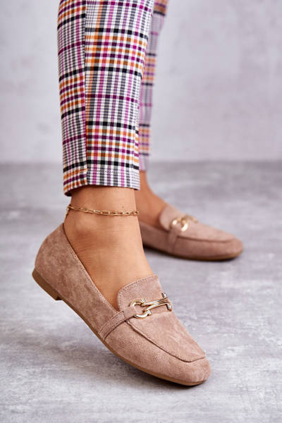 Zamszowe Klasyczne Mokasyny Ciemnobeżowe Roddie