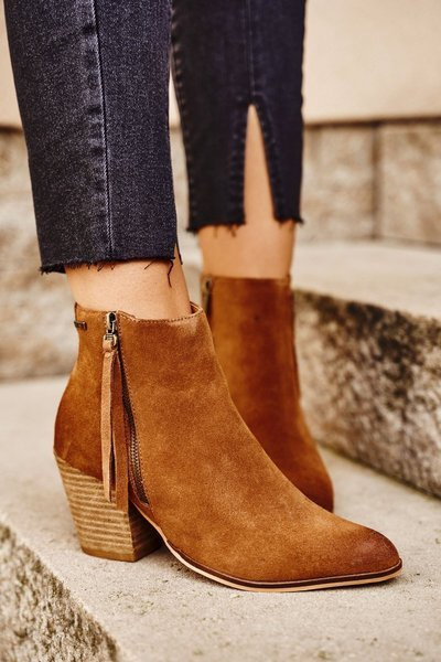 Damskie Botki Na Słupku Big Star Camel GG274364