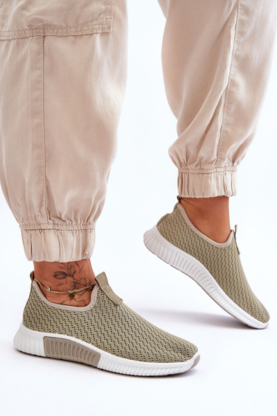 Klasyczne Wsuwane Buty Sportowe Zielone Frankie