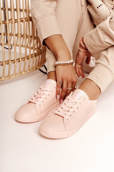 Damskie Skórzane Tenisówki BIG STAR HH274141 Jasny Róż