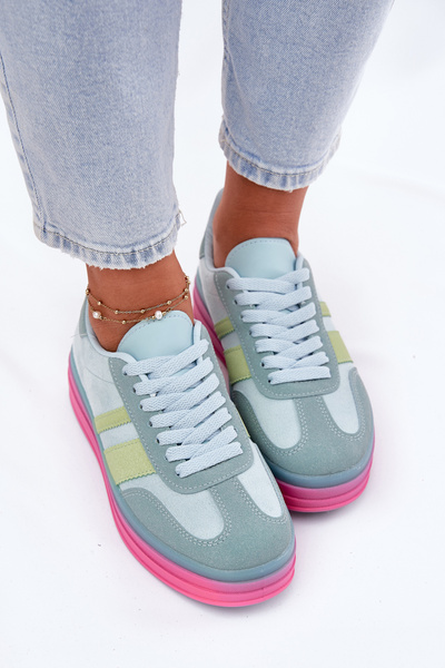 Niskie Sneakersy Na Platformie Niebieskie Ovivene