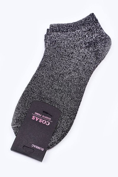 Dwupak Damskie Stopki Ze Srebrną Nitką COSAS Czarne