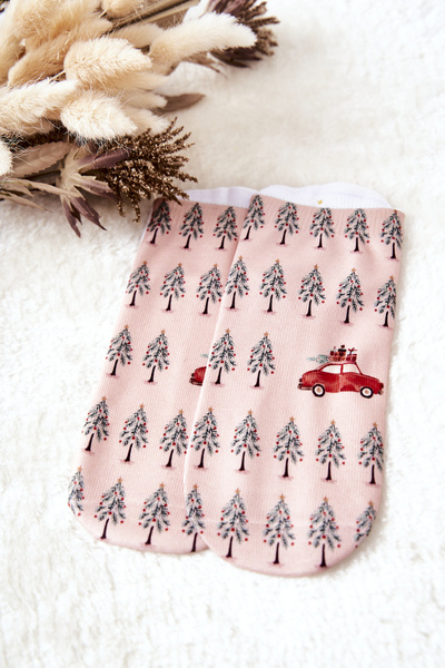 Skarpetki Stopki Choinki Pomarańczowe