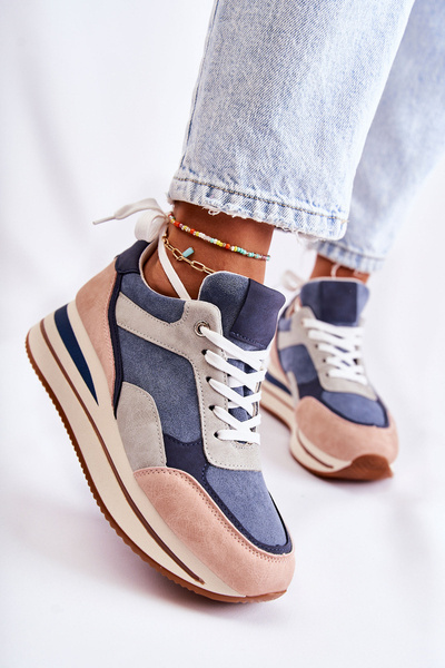 Damskie Zamszowe Buty Sportowe Niebiesko-Szare Elisse