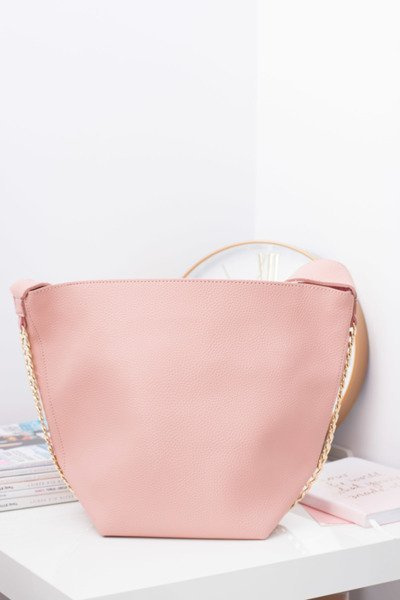 Torebka Damska A4 Shopper Bag Pudrowy Róż