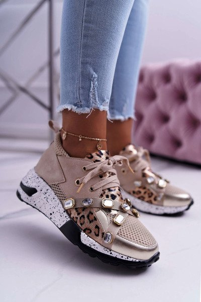 Sportowe Damskie Buty Lu Boo Beżowe Frency