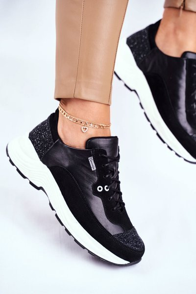 Sportowe Damskie Buty Sneakersy Maciejka Skórzane 04845-01