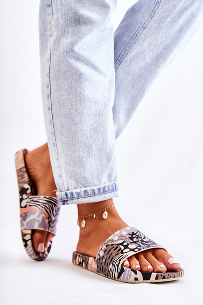 Gumowe Pachnące Klapki ZAXY JJ285098 Czarno-Beżowe