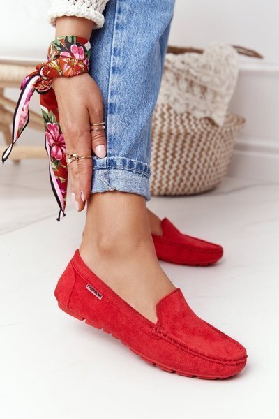 Damskie Zamszowe Mokasyny Czerwone San Marino