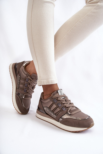 Damskie Modne Buty Sportowe Big Star KK274112 Ciemnoszare