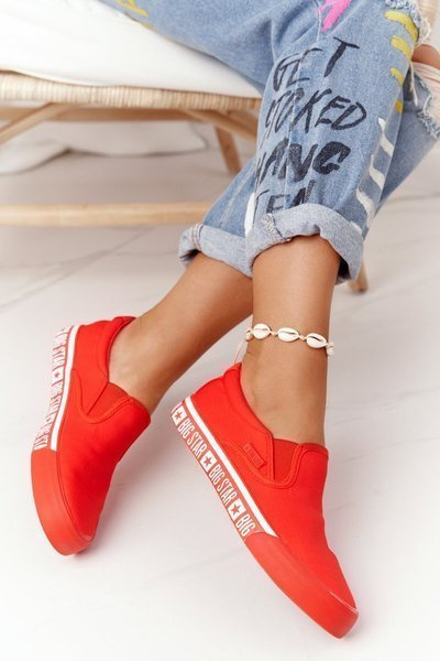 Damskie Tenisówki Slip-on Big Star HH274010 Czerwone