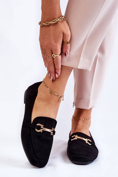 Zamszowe Klasyczne Mokasyny Czarne Roddie