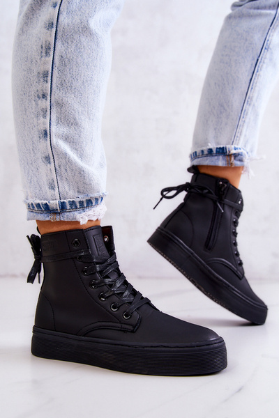 Damskie Wysokie Trampki BIG STAR II274096 Czarne