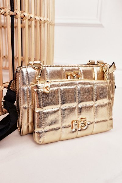 Wielofunkcyjna Pikowana Torebka Listonoszka NOBO NBAG-K1300 Złota