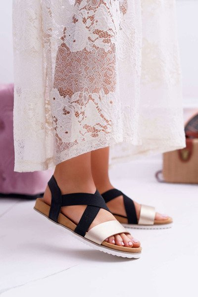 Czarne Sandały Damskie Z Gumkami Itako