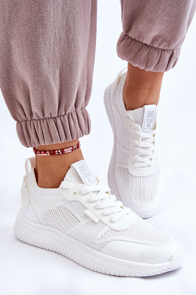 Damskie Wygodne Sneakersy Memory Foam System Big Star LL274415 Białe