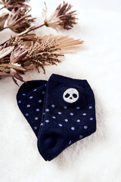 Dziecięce Skarpetki W Kropki Panda Granatowe