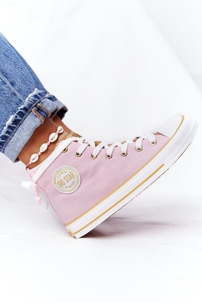 Damskie Wysokie Trampki Big Star HH274447 Różowe