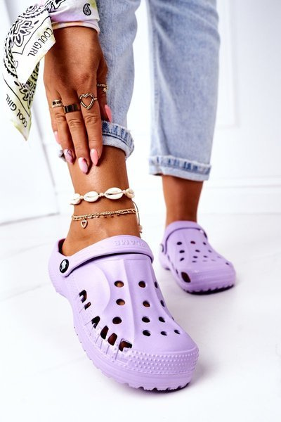 Damskie Piankowe Klapki Kroksy EVA Fioletowe