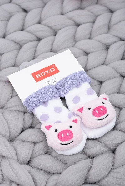Niemowlęce Skarpetki z Grzechotką Świnka Soxo