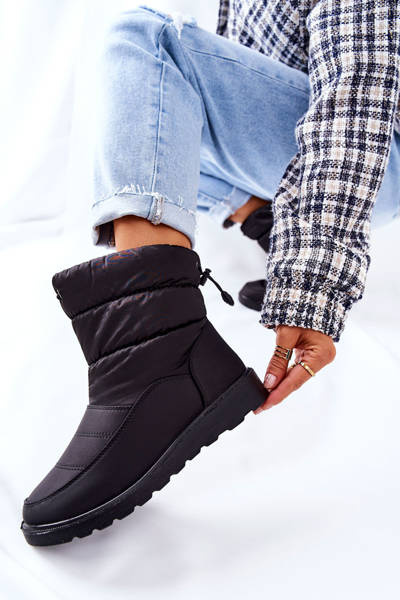 Wysokie Wsuwane Śniegowce Czarne Cathy