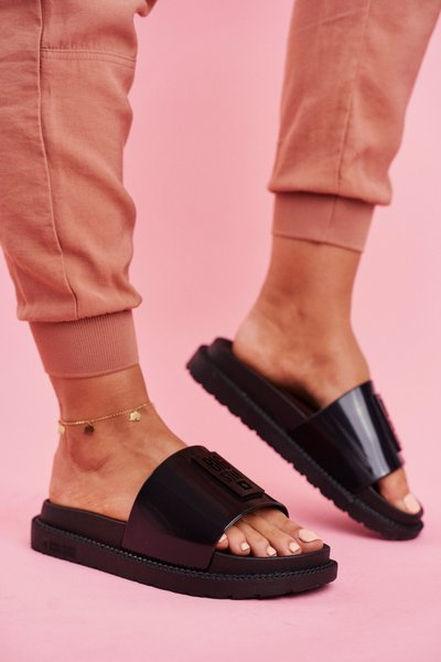 Klapki Damskie Big Star na Platformie Czarne FF274813