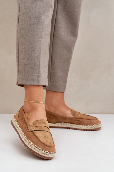 Espadryle Damskie Z Jutową Plecionką Na Płaskiej Podeszwie Camel Shilova