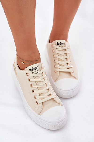 Trampki Damskie Na Platformie Lee Cooper LCW-24-44-2464L Beżowe